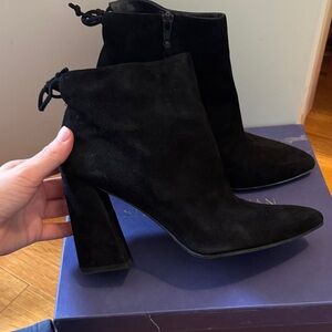 Stuart Weitzman Black Suede Heeled Boots